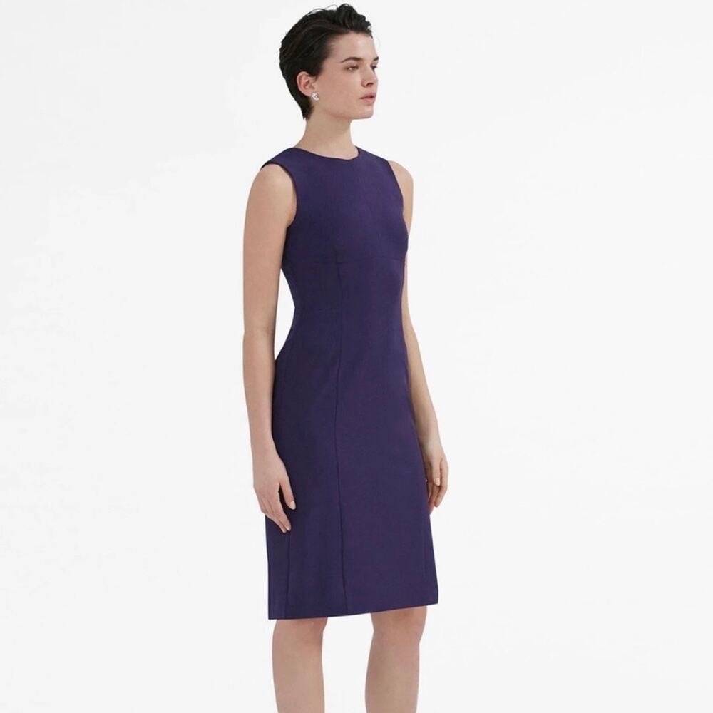 MM.LaFleur A-Line Sheath Dress Purple Sleeveless Washable Workwear Polished